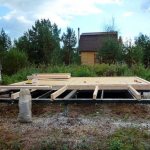 Frame house on a pile foundation