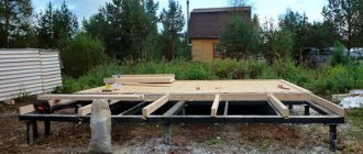 Frame house on a pile foundation