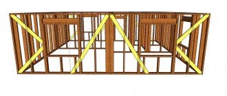 Jib beams in a frame house